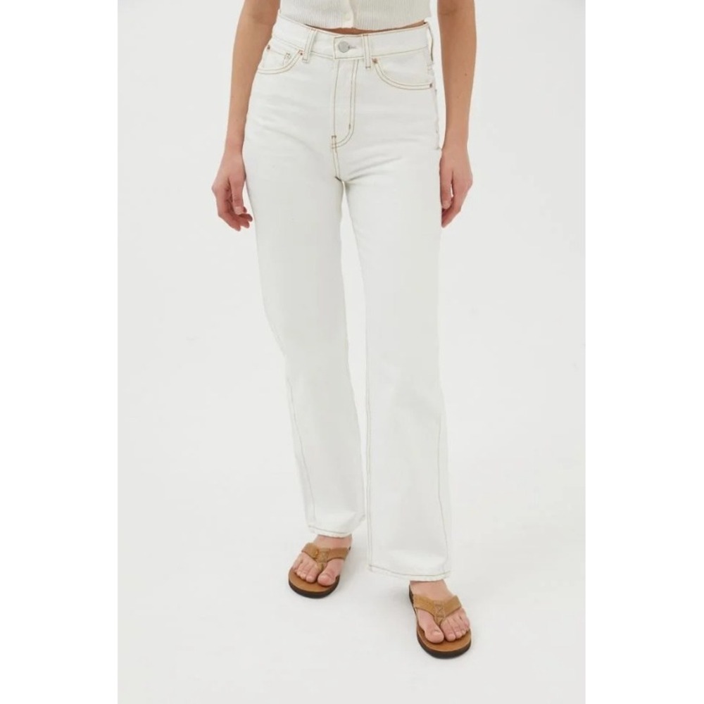 BDG Urban Outfitters Cowboy Jean Off White High Rise Straight Leg Denim 26 - Picture 3 of 11